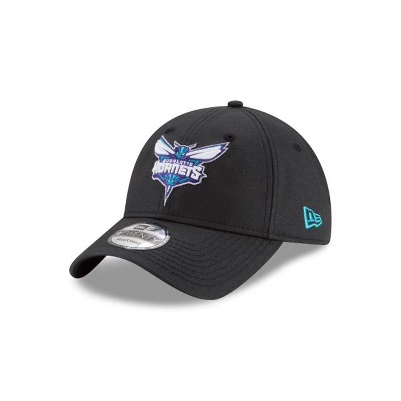 NBA Charlotte Hornets Waxed Canvas 9Twenty Adjustable (BRC3867) - Black New Era Caps